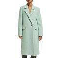 Scotch & Soda Green Melange Single Breasted Boucle Coat