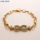 MHS.SUN Heart Bracelets Women Fashion Cubic Zirconia Jewelry Gold Color Copper Chain Bangles Charm