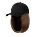 Winter Warm Price Stiwee Home Decor Wig Hat Baseball Cap Wigs For Women Black Hat With Bob Hair Extensions Attached Synthetic Hairpieces Short Wig Adjustable Caps 8 in
