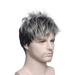 Clearance Stiwee Christmas Home Decor Wigs Men Short Straight Wig Black Synthetic Wig For Male Hair Fleeciness Realistic Natural Toupee Wigs 5.9 in