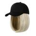 Clearance Stiwee Christmas Home Decor Wig Hat Baseball Cap Wigs For Women Black Hat With Bob Hair Extensions Attached Synthetic Hairpieces Short Wig Adjustable Caps 8 in