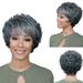CAKVIICA Styling Cool Wig Fashion Women s Full Bangs Wig Short Wig Curly Grey