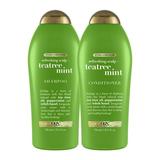 Ogx Extra Strength Refreshing Scalp + Teatree Mint Shampoo Invigorating Scalp Shampoo &Conditioner With Tea Tree & Peppermint Oil & Witch Hazel Paraben-Free Sulfate-Free Surfactants 25.4 Fl Oz