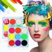 Baycosin Neon Makeup Set Rainbow Colorful Body Paint Smudgeproof Eyeliner Eyeshadow Face Painting Black Ligh