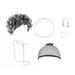 Old Lady Wig Granny Wig Old Lady For Women Grandma Wig Cap Glasses Chain Pearl Necklace Earring Bracelet(7 Pieces)