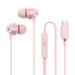 COFEST Electronics Gadgets Sports Earphones In Ear Subwoofer Wired Headphone With Microphone For Both Men And Women Pink B