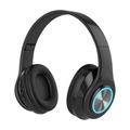 PRINxy Wireless Headset Foldable Headset LED Lights Glowing Headphones Earphone Pluggable Card Universal Black