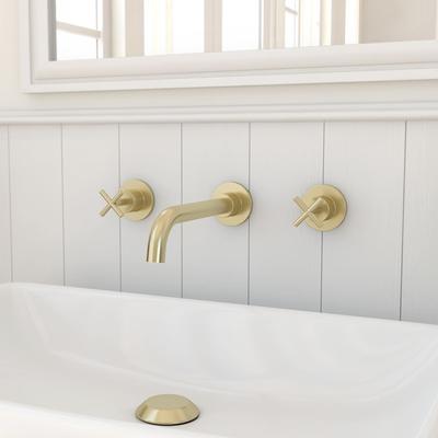 Randolph Morris Wall Mount Bathroom Sink Faucet - Metal Cross Handles RMTB156-BB