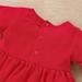 LYCAQL Baby Girl Clothes Baby Girls Cotton Lace Autumn Long Sleeve Princess Dress Headbands Set Clothes Tween (Red 6-9 Months)