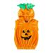 Suanret Toddler Kids Girls Boys Halloween Hoodes Pumpkin Pattern Sleeveless Sweatshirt Baby Velvet Costume Big Eyes 0-1 Years