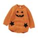 Baby Girls Boys Crewneck Outfits Long Sleeve Pumpkin Romper Knitted Sweater Bodysuit Jumpsuit for Kids Boys Toddler Boys Clothes 4T Sets Baby Boy Rompers 0 3 Months Summer