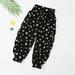 LYCAQL Baby Girl Clothes Toddler Kids Baby Girls Boys Cotton Polka Dots Linen Elastic Basic Long Pants Bloomers Baby Girl (Black 7-8 Years)