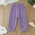 LYCAQL Baby Girl Clothes Toddler Boys Girls Pants Spring Summer Boys Girls Loose Trousers Solid Color Fashion 6 Month Baby (Purple 4-5 Years)