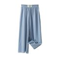 Aofany Toddler Baby Girls Fashion Cute Pants Ice Silk Wide Leg Pants Casual Trousers Solid Color Elastic Waist Trousers