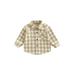 Qtinghua Toddler Baby Boy Autumn Shirt Long Sleeve Turn Down Collar Button Down Plaids Tops Yellow 1T