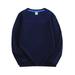 Penkiiy Toddler Boys Girls Warm Shirts Boys Girls Long Sleeve Shirts Casual Crewneck Tops Loose Plain Tunic Cute Blouse Tees Navy Shirts for 3-4 Years