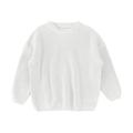 TOWED22 Baby Girl Boy Knit Sweater Toddler Baby Girl Boy Knit Sweater Round Neck Long Sleeve Pullover (White 2-3 Y)