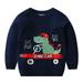 TOWED22 Toddler Baby Girl Boy Knitted Sweater Toddler Boys Girls Winter Long Sleeve Cartoon Dinosaur Knit (Blue 3-4 Y)