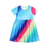 Winter Savings Clearance! Lindreshi Baby Girl Dresses Clearance Toddler Baby Kids Girls Tie Dyed Dress Princess Dresses Casual Clothes