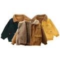 Godderr Baby Warm Coat for Toddler Boys Winter Corduroy Jacket Cotton Outwear Button Thickening Comfortable Autumn Winter Tops for 1-6Y