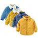 Esaierr Boys Fall Winter Cotton Jacket for Baby Kids Toddler Lapel Cotton Coats 1-8Y Solid Color Warm Snowsuit Short Cotton Coats Outerwear