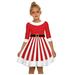 ZRBYWB Girls Dress Toddler Baby Kids Girls Christmas Print Party Dress Princess Dresses Clothes Party Dresses