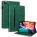Retro Luxury Comfortable Leather Tablet Case with Holder Card Slot for iPad 5 6 7 8 9 10 th Mini 1 2 3 4 5 Multi-Angle Viewing Stand Shockproof Shell(Green Mini 4/5)