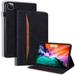 Retro Luxury Comfortable Leather Tablet Case with Holder Card Slot for iPad Air 1 2 3 4 5 Pro 11 12.9 inch Multi-Angle Viewing Stand Shockproof Shell(Black Air 3)