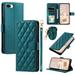for iPhone 7 Plus/8 Plus Wallet Case Premium PU Leather Magnetic Flip Folio Case with Wrist Strap Credit Card Holder for Women Men Crossbody Strap Phone Case Cover for iPhone 7 Plus/8 Plus Green