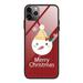 Case for 2021 Apple iPhone 13 Mini (5.4 Inch) - Cute Christmas Design Case [Tempered Glass Back] Protective Hard Rugged Cover for Girls Women - Snowman Red