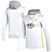 Men's adidas White Nashville Predators Refresh Skate Lace AEROREADY Pullover Hoodie