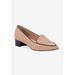 Extra Wide Width Women's Honey Flat by Ros Hommerson in Nude Suede Patent (Size 8 WW)