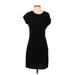 Gap Casual Dress - Sheath Crew Neck Short sleeves: Black Print Dresses - Women's Size X-Small