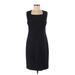 Talbots Casual Dress - Sheath Square Sleeveless: Black Print Dresses - Women's Size 8