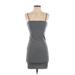 Forever 21 Cocktail Dress - Bodycon Square Sleeveless: Gray Dresses - Women's Size Small
