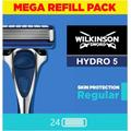 WILKINSON SWORD - Hydro 5 Razor Blades For Men | Pack of 24 Razor Blade Refills | Hydrating Gel & Precision Trimmer