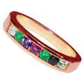 BJC® 9ct Rose Gold Channel Set Eternity DEAREST Ring Diamond Emerald Amethyst Ruby Sapphire Topaz Multiple Sizes & Boxes British Made Jewellery (UK Size U)