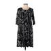 Weston Casual Dress - Shift Scoop Neck 3/4 sleeves: Black Dresses - Women's Size Large