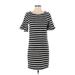 J.Crew Factory Store Casual Dress - Shift: Black Stripes Dresses - Women's Size Small