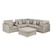 Brown Sectional - Latitude Run® Scarberry Handmade Home Beige Fabric Reversible Sectional Sofa w/ Usb Console & Ottoman Linen | Wayfair