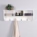 Red Barrel Studio® Voldemar 4 - Hook Wall Mounted Coat Rack w/ Storage Wood/Metal in White | 14 H x 39 W x 8 D in | Wayfair