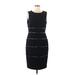 NIPON BOUTIQUE Casual Dress - Sheath Crew Neck Sleeveless: Black Print Dresses - Women's Size 8