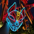 Masque de Cosplay Shoous Anime à LED Néon Lumineux Renard ixd'Halloween Carnaval Nouvel