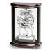 Canora Grey Analog Quartz Tabletop Clock in Black/Chrome/Brown Wood/Metal/Mirror in Black/Brown/Gray | 15 H x 11 W x 6 D in | Wayfair