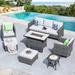 Latitude Run® Wirt 7 Piece Sofa Seating Group Synthetic Wicker/All - Weather Wicker/Wicker/Rattan in White | 28.74 H x 76.77 W x 30.12 D in | Outdoor Furniture | Wayfair