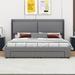 Latitude Run® Wardour Queen Size Storage Hydraulic Platform Bed w/ 2 Drawers Upholstered/Linen in Gray | 43.7 H x 64.2 W x 82.7 D in | Wayfair
