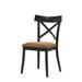 Rosalind Wheeler Bronis Fabric Side Chair Dining Chair Upholstered/Metal in Black | 37 H x 20 W x 21 D in | Wayfair
