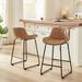 17 Stories Qwinton 25.98" Counter Stool Wood/Upholstered in Black/Brown | 35.04 H x 19.3 W x 20.67 D in | Wayfair 0110858A029A41AE9C34602C88F756A2