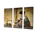 Fleur De Lis Living Asian Art Tea Ceremony I - 3 Piece Wrapped Canvas Print Metal in Gray/Yellow | 32 H x 48 W x 1 D in | Wayfair