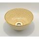 14 Karat gold rim and drain Hand painted fish scale caramel Moroccan ceramic sink - Luxurious and elegant, Painted Inside Out - White clay